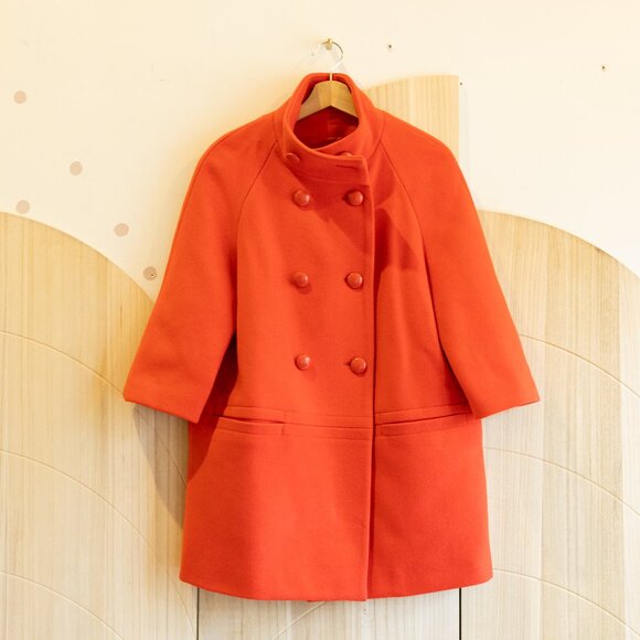 Coach | Red Wool Blend Double Breasted Button Coat - Picture 1 of 5